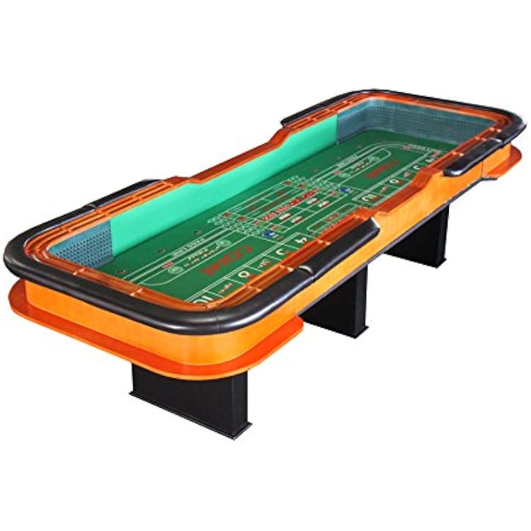 Crap Table 136 inches with Diamond Pyramid Bumper Rubber 12 Feet Deluxe Casino Dice Craps Game, Green