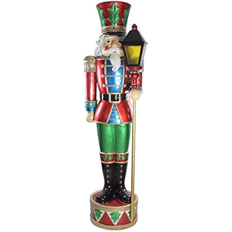 Northlight Commercial Christmas Nutcracker and Street Lamp Outdoor Decoration - 6 - Red and Green