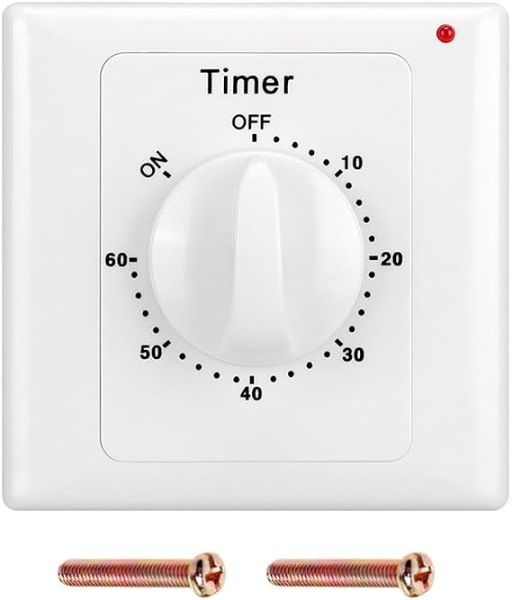 Countdown Timer Switch AC 220 V Min High Performance Pump Electronic Mechanical Countdown Control Timer Socket Time Switch 86 Panel (60 Minutes)
