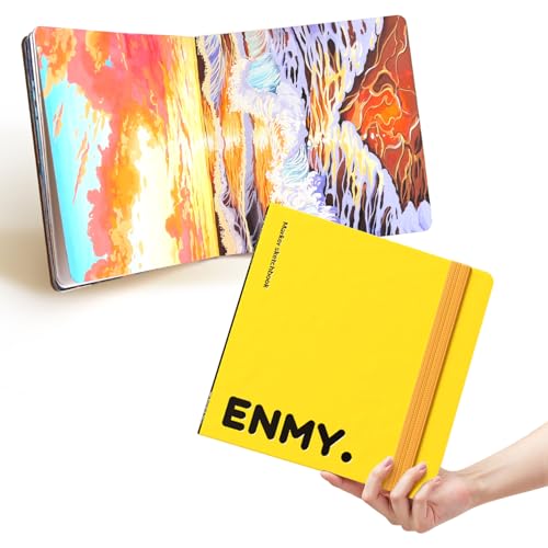 ENMY Acrylic Marker Sketch Pad, 6.76.7 Bleed-Proof Marker Paper,140lb300gsm Heavyweight Sketchbook, 30 Sheets Drawing Pad Glue-Bound with Hard Backing for Artists, Students L 1717 cm