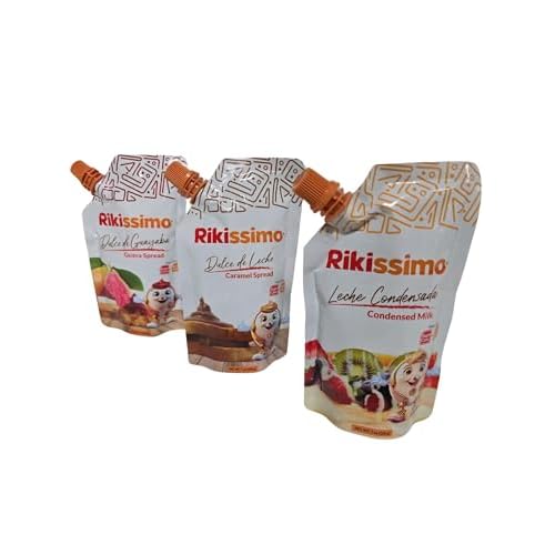 Rikissimo Spreads: A Luxurious, Guilt-Free Delight for Every Dessert Lover, Non-GMO Ingredients, Low-Calorie Option, Natural Flavors Caramel, Guava, Condensed Milk, Mix Pack 12 Pack, Mix