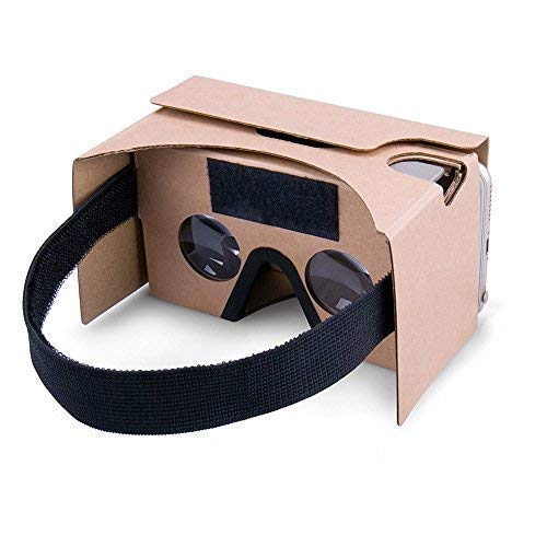 Google Cardboard,VR Headsets 3D Box Virtual Reality Glasses with Big Clear 3D Optical Lens and Comfortable Head Strap for All 3-6 Inch Smartphones
