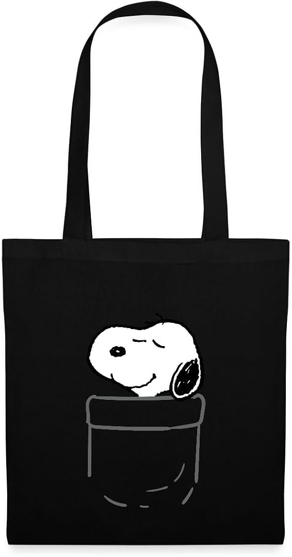 Spreadshirt Peanuts Design With Happy Snoopy In A Pocket Tote Bag