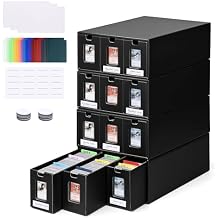 Trading Card Storage Box,[Viewing Windows] 12000+ Cardboard Cards Organizer Box with 48 Dividers for 5800+ Double-Sleeved Cards, for TCG,MTG,YuGiOh,PTCG, Game Sports Cards