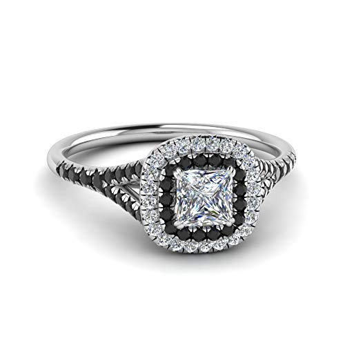 Choose Your Gemstone Delicate Double Halo Diamond CZ Ring Sterling Silver Princess Shape Halo Engagement Rings Matching Jewelry Wedding Jewelry Easy to Wear Gifts US Size 4 to 12