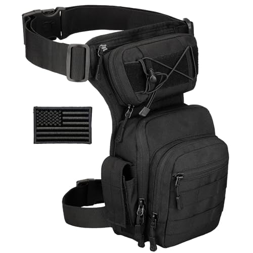 Protector Plus Tactical Drop Leg Bag Military Tool Gear Fanny Thigh Pack Utility Airsoft Motorcycle Cycling Waist Gear Pouch Patch Included