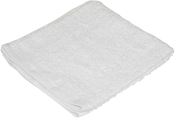 White Cotton Terry Shop Towels, 14 x 17 Inch Reusable Cleaning, 48 Pack | Soft cotton terry reusable and washable design offers long-lasting performance for repeated applications