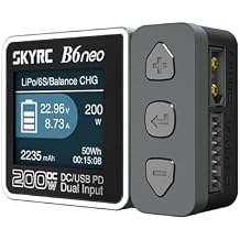 GoolRC B6neo Smart Charger Lipo Battery Charger, DC 200W PD 80W Battery Balance Charger Discharger for 1-6s LiPo/Life/LiIon/LiHV Battery, 1-15s NiMH/NiCd Batteries (Black)