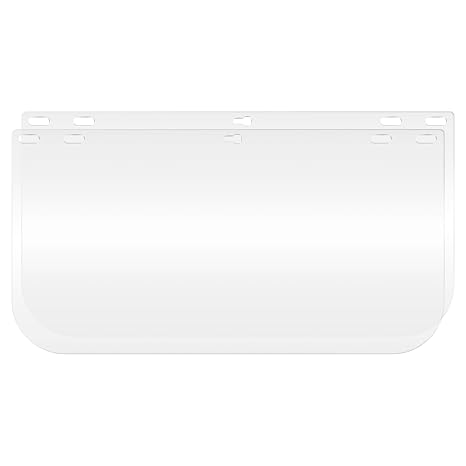 FC48AF Anti-Fog Face Shield Window Replacement Visor, Universal Hole, Polycarbonate, Clear (2pcs)