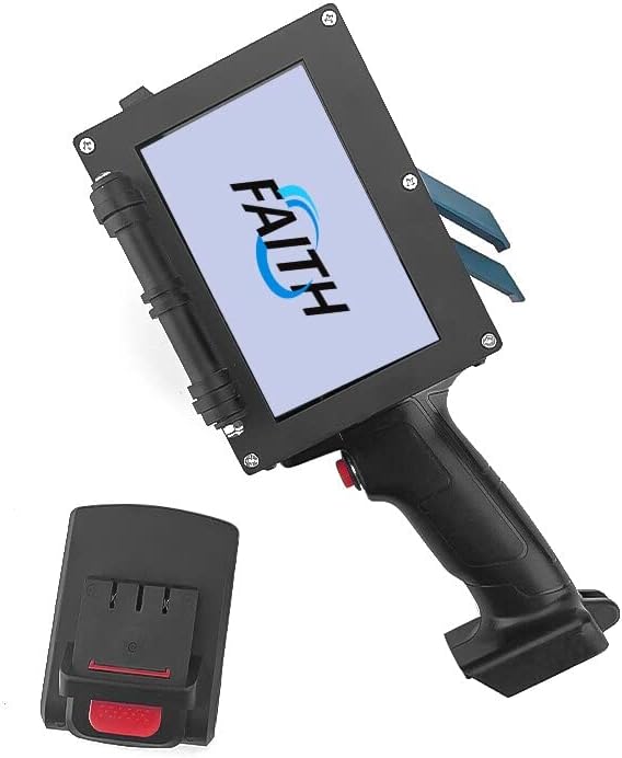 Mini Printer Label Printer Faith 25 Languages 25.4mm Variable QR Bar Batch Code Number Logo Expiry Date Label Handheld Thermal Inkjet TIJ Printer(KD484+1Black Cartridge)