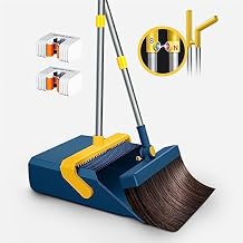 Broom and Dustpan Set with 49" Long Handle for Home Kitchen Room Office Lobby Floor Use Upright Stand Up Stand Up Broom and Dustpan Combo