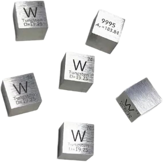 Tungsten Cube W99.99% Purity Tungsten Plate Tungsten Block Tungsten Cube 10mm,15mm,20mm,25mm,30mm,35mm,40mm,50mm Tungsten Cube with Periodic Engraving10mm³