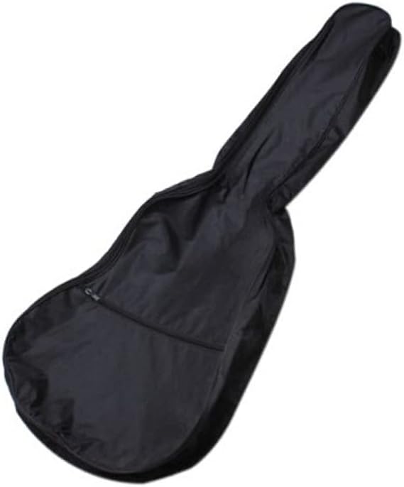 Mikinona 38 inch Waterproof Guitar Case Bag with Strap Acoustic Guitar Bag with Front Zipper Pocket Side Double-Zipper Access Shoulder Carry for Classical Black