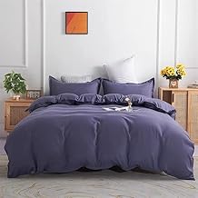 Queen Sheet Set, Color Duvet Cover Set,Classic Double Spelling Design 4 Pieces MicrofiberQuilt Cover Decorative Bedding Set(B,Twin)