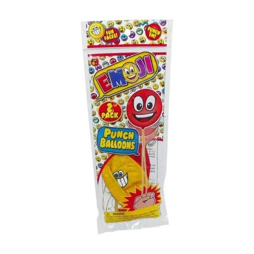 JA-RU Emoji Punch Balloon-RedYellow 2 Count Pack of 22