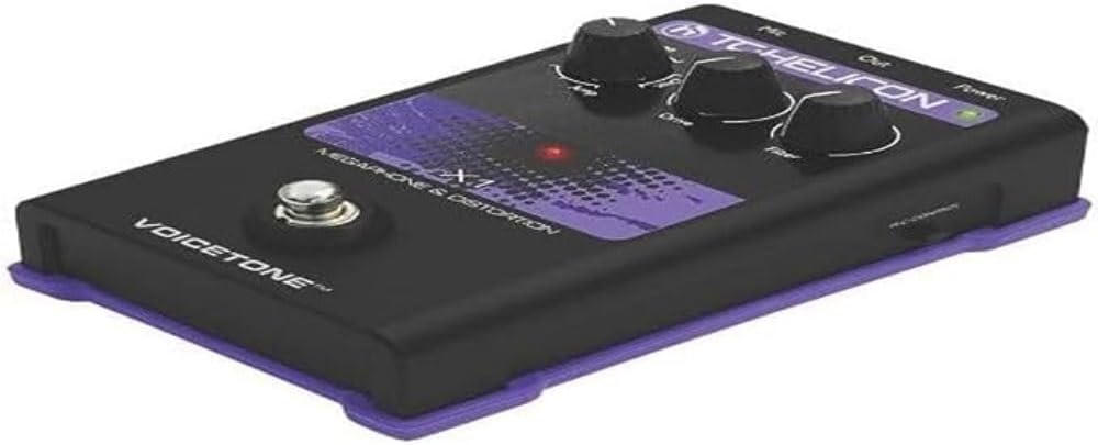 TC Helicon VOICETONE X1 Single-Button Stompbox for Dramatic Megaphone and Distortion Vocal Effects, Compatible with PC and Mac