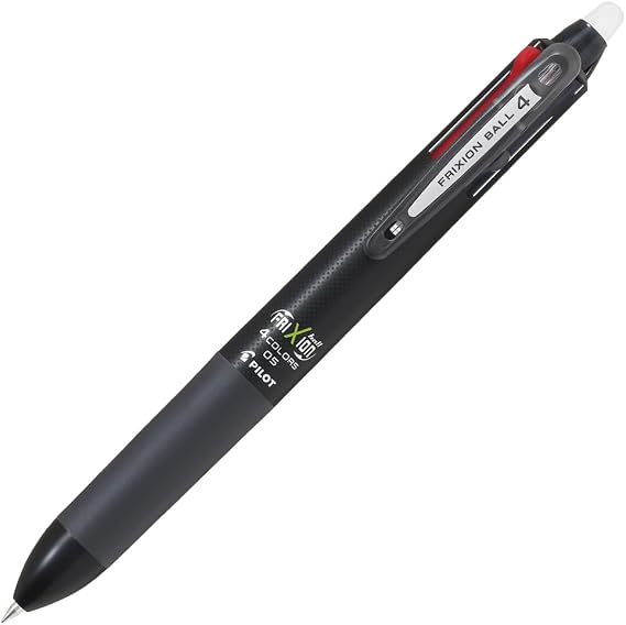 Pilot Frixion Ball Knock 4 Color Gel Ink Multi-Pen, Black (LKFB-80EF-B)
