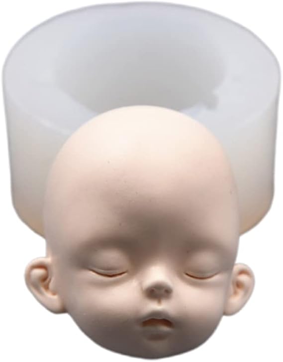 CASNO Silicone Human Head Mould 3D Fondant Face Moulds Model Doll Head Mold Making Cake Clay Resin Candle Soap Molds DIY Art