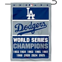 Dodgers 9 Time World Champions Series Double Sided Garden Flag