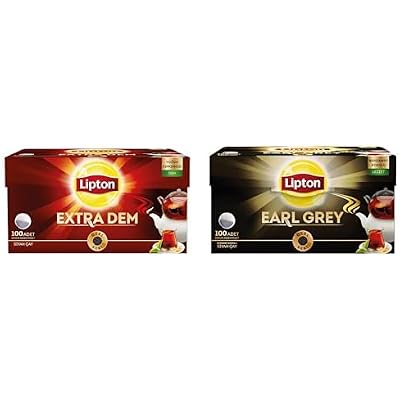 Lipton Extra Dem Teapot Strained Bag Black Tea 100 Pack and Lipton Earl Gray Teapot Strained Bag Bergamot Aramol Black Tea 100 Pack