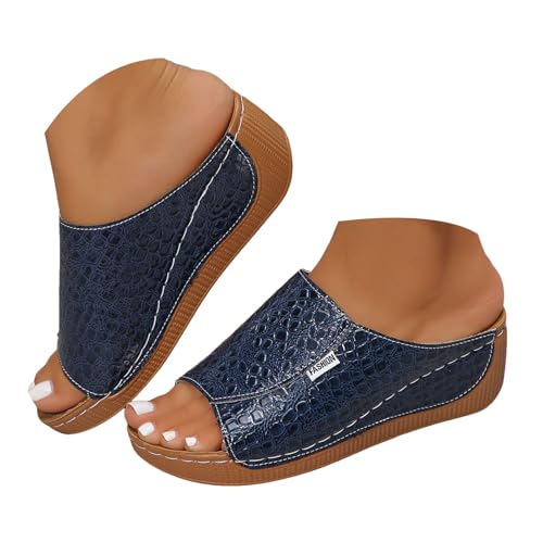 Orthopedic Sandals for Women Wedge Womens Flip Flops with Arch Support Summer Dressy Beach Sandals Slip-On Slides Slippers