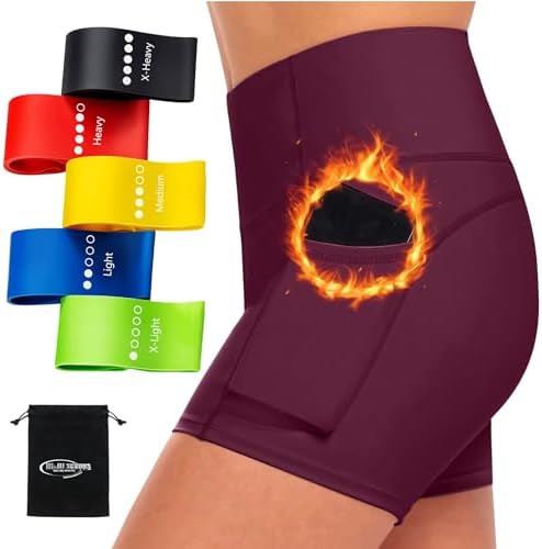 M&M SCRUBS Womens High Waist Yoga Shorts Tummy Control with Deep Pockets