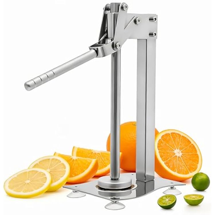 Stainless Steel Lemon Squeezer Manual Citrus Juicer Heavy Duty Hand Juicer for Orange Lime, Commercial Grade Easy Clean Fruit Press, Non-Slip Handle Vegetable Juicer for Kitchen Lemonade
