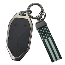 Key Fob Cover Compatible with BYD Equation Leopard 5 2023 2024 Key Case Leather&Alloy Key Case Holder Accessories Fit for BYD Equation Leopard 5-C Keychain Black