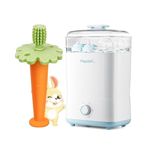 Papablic Baby Toothbrush Teether and Baby Bottle Sterilizer and Dryer Pro