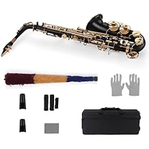 Saxophones EB Alto Saxophone Sax Brass Lacquered Gold 82Z Key Type Woodwind Instrument with Padded Carry Case Gloves Cleaning Cloth Beginner Sax