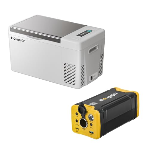 BougeRV Bundle-2 Items: 277Wh Portable Power Station and 12V Car Fridge 23 Quart