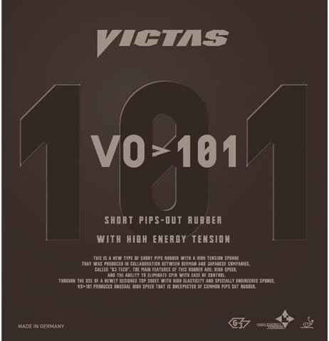 VICTAS VO > 101 Short Pips - Pips Out Table Tennis Rubber