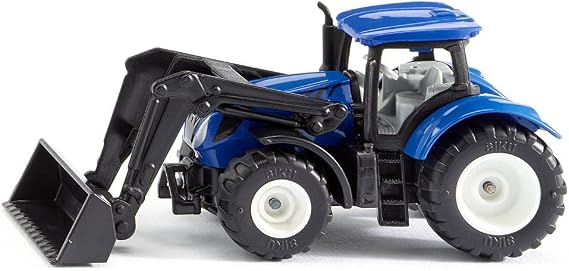 Siku New Holland Tractor with Front Loader 1396 | Diecast Metal & Plastic Toy Vehicle Replica | Movable Front Loader, Trailer Hitch, Removable Cab, Rubberized Tires | Collectible Blister Series