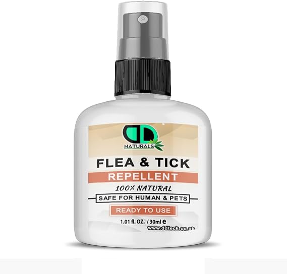 100% Natural Flea & Tick Repellent Spray for the Home, Safe For Humans & Pets - Controls Flea and Tick Infestations in the Household - Extend Reppellency, Pest Control (30ml Spray)