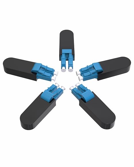 5 Pack Single Mode LC/UPC Fiber Optic Loopback Adapter, OS2 9/125