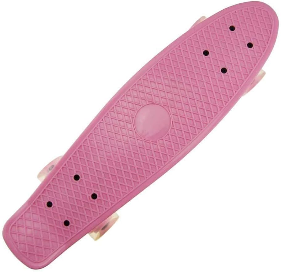 Skateboards,22In Complete Mini Cruiser Fish Board For Kids Teens Adults, Led Light Up Wheels With All-In-One Skate T-Tool For Beginners