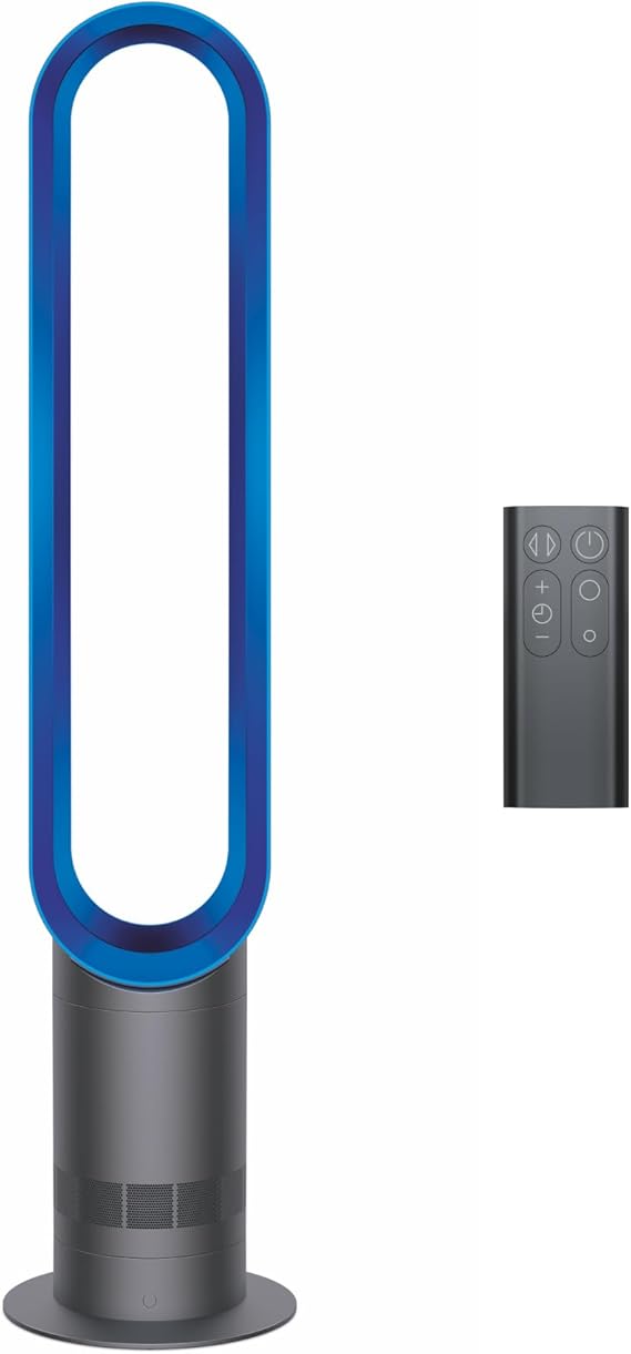 Dyson Cool AM07 Air Multiplier Bladeless Tower Fan, 70 oscillation, 10 levels (Iron/Blue)