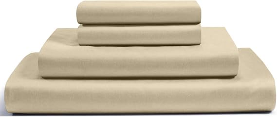 Sleeper Sofa Bed Fitted Sheet Set - Twin Beige Solid Sofa Fitted Sheets - 100% Cotton 400TC Fitted Sheet - Sleeper Sofa Fitted Sheet Only - Sleeper Sofa Sheets - Fits Mattresses Up to 6" Drop