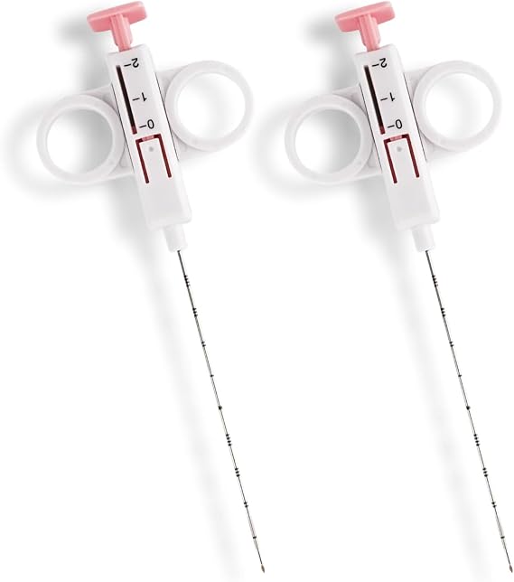2pcs Veterinary Biopsy Needles, Sterile Semi-Automatic Puncture Sampling Biopsy Needle for Dogs, Cats, Livestock, 18G Pink 150mm