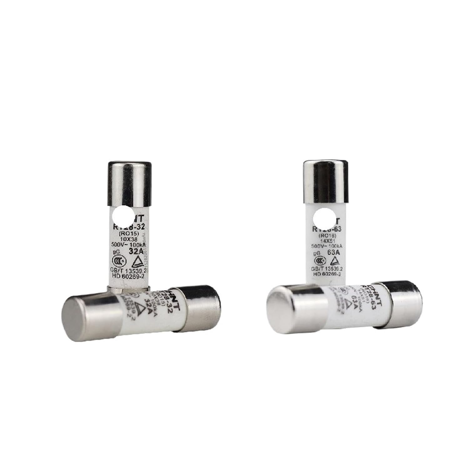 Compatible with CHINT RT28-32 RO15 10X38 RT28-63 RO16 14X51 500V 2A 10A 16A 20A 25A 32A 40A 50A 63A Ceramic Fuse Link Fuse Fusible Core Kit40A,RT28-63 RO16_10PCS