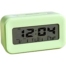 Alarm Clock, Silent Alarm Clocks, Bedside Non Ticking Table Clock, Large Display Screen Snooze Light Clocks with Temperature for Bedroom Home Office and Travel