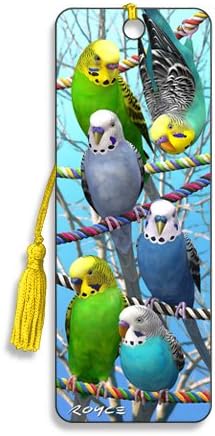 Artgame 3D Budgies (Parakeet) Bookmark Featuring The Artwork of Royce B Mcclure