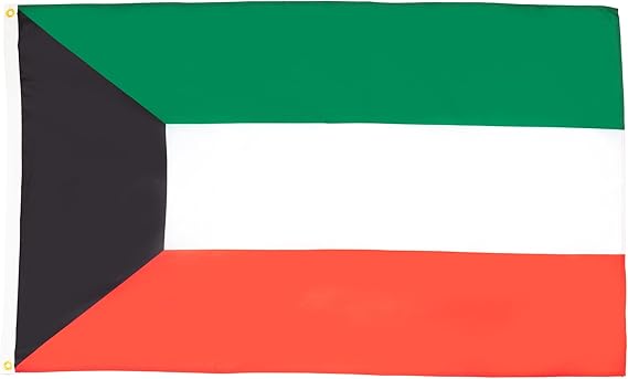 AZ FLAG Kuwait Flag 90x60 cm Kuwaiti 100D Polyester 2 Grommets | Indoor and outdoor use 2x3 ft decorative flag الكويت double stitched seams and reinforced edges with metal grommets