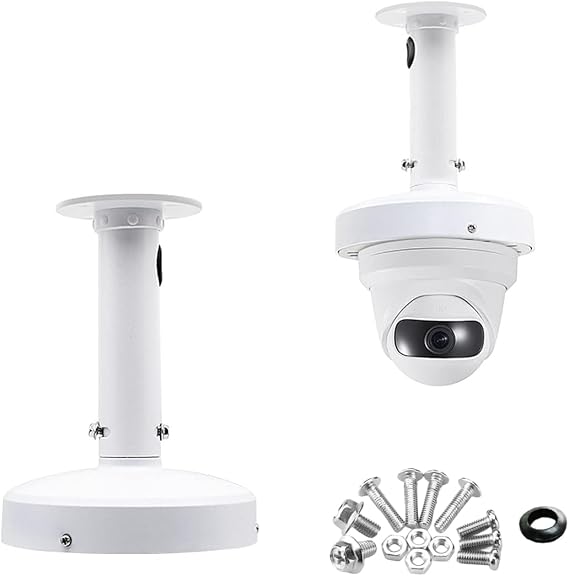 Security Camera I Type Wall Ceiling Mount Bracket, Dome Camera Mount with Cable Hidden Junction Box Universal Camera Wall Mounting Bracket for CCTV Surveillance Camera (7.8" I Mount)