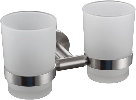 XVL Wall-Mounted Toothbrush Holder Double Holder, Brushed G1005