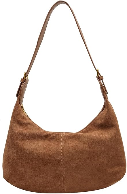 Suede Shoulder Bag for Women Suede Purse Luna Bag Suede Crescent Shoulder Bag Suede Bag Hobo Handbag