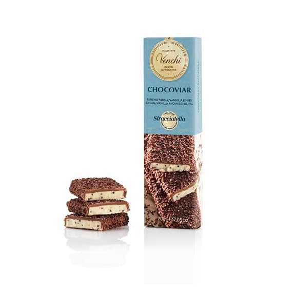 Venchi Chocolate stick: Chocoviar Stracciatella Soft Bar, 7.05 oz - Perfect for Milk Chocolate Lovers - Gluten Free