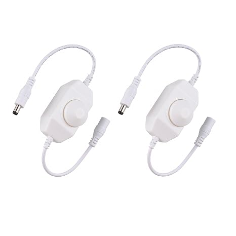 2 Pack LED Strip Light Dimmer Switch, DC 12V-24V LED Brightness Adjustable Controller for Strip Lights,LED Rope Light 3528,5050,5630