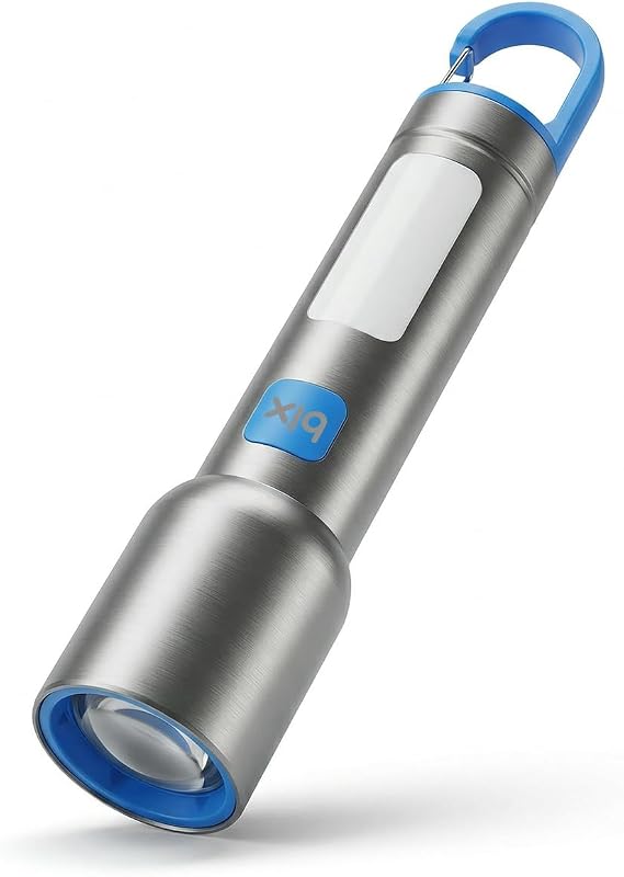 Bix BX1010FL Beyaz-Mavi-Turuncu 3 Renk LED Özellikli Max 500 Lümen ve 500 Metreye Kadar Menzilli USB-C Şarj Edilebilir 10W El Feneri [Enerji Sınıfı A+++]