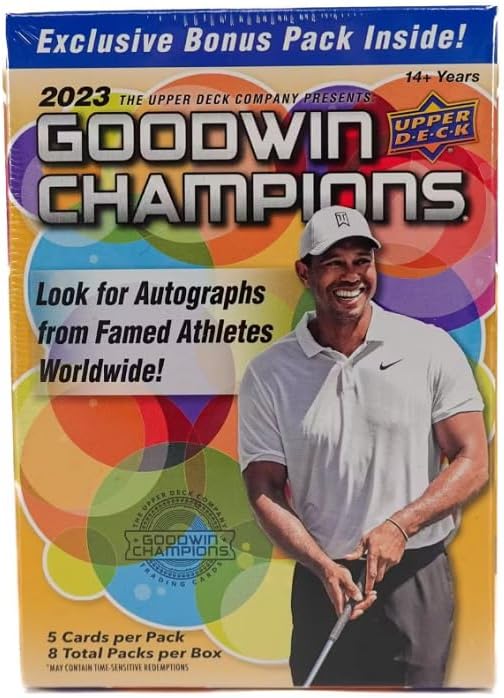 Upper Deck 2023 Goodwin Champions Blaster Box, 8 Packs, 150-card Base Set, Turquoise Parallels